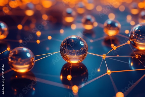 Abstract biotechnology innovation: dynamic digital backdrop with molecular structures and technological elements