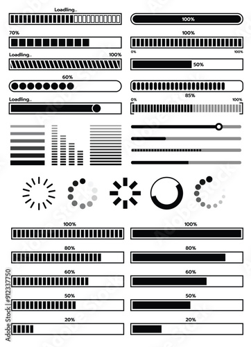 Icon set download sign icon loading system loading data loading freezing bar computer loading icon vector stock illustration.