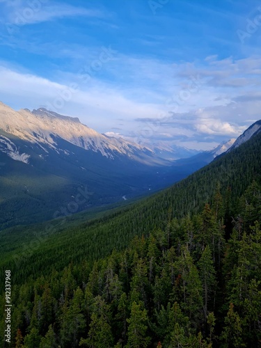 endlosweiter Ausblick auf Täler, Wälder und Berge
