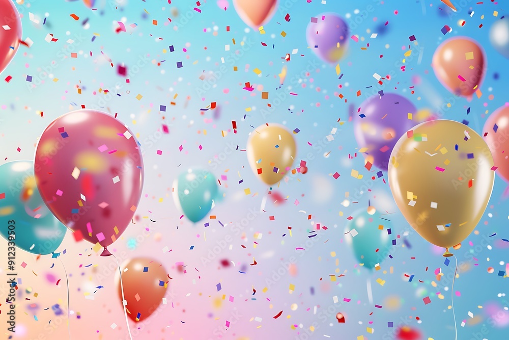 Celebration Balloons and Confetti Celebration Balloons and Confetti