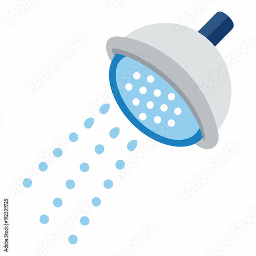 Water saving shower head art vector illustration