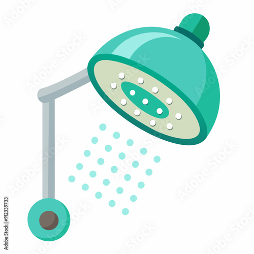Water saving shower head art vector illustration