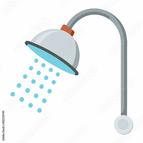 Water saving shower head art vector illustration