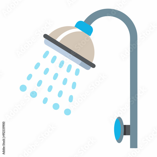 Water saving shower head art vector illustration