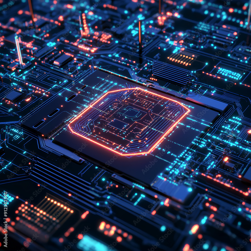 Obraz premium Digital Interface with Groundbreaking Deep Learning Algorithms