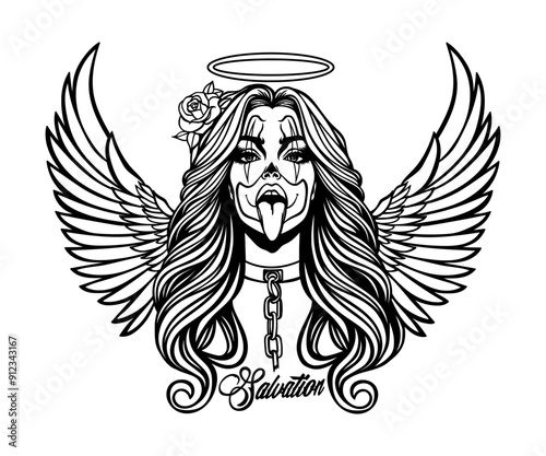 Chicano Angel girl SVG