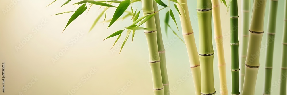 Obraz premium closeup of tender green and light yellow bamboo
