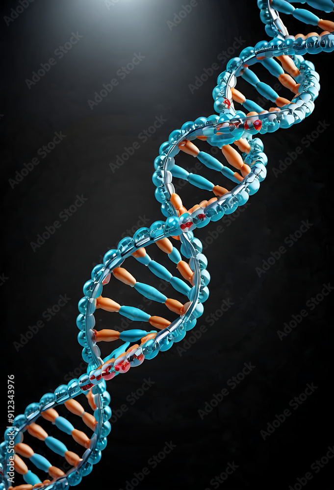 dna strand on black background dna strand on black background