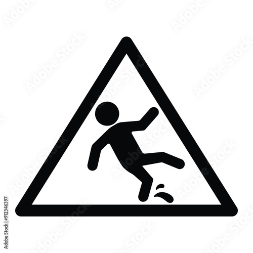 Wet floor sign icon vector design template