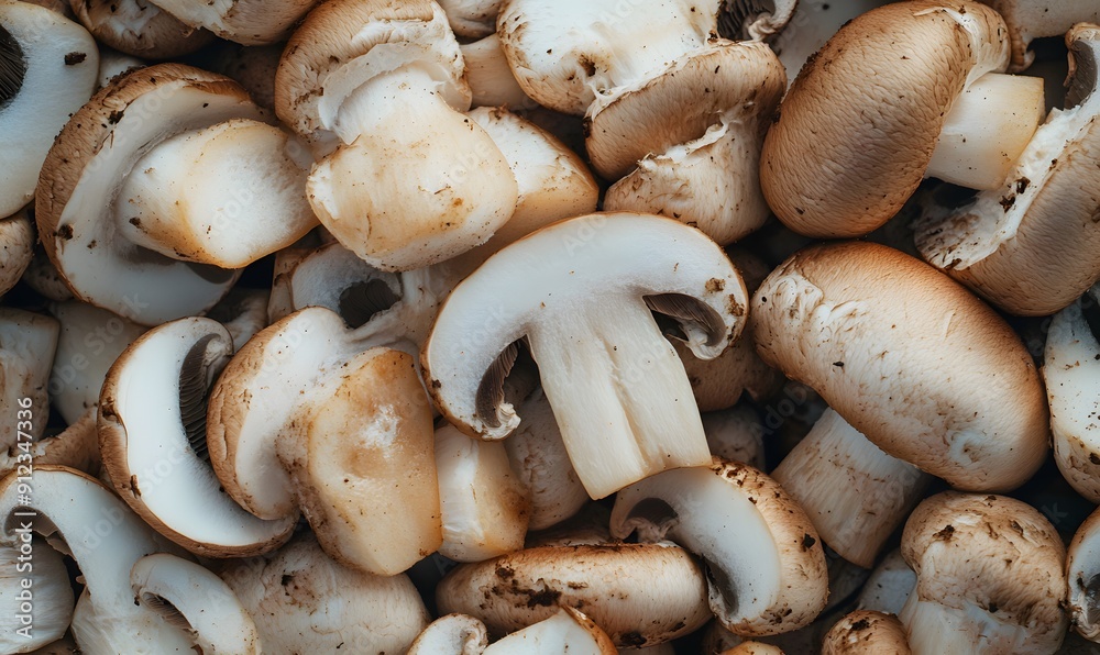 fresh mushroom slices food background, Generative AI fresh mushroom slices food background, Generative AI