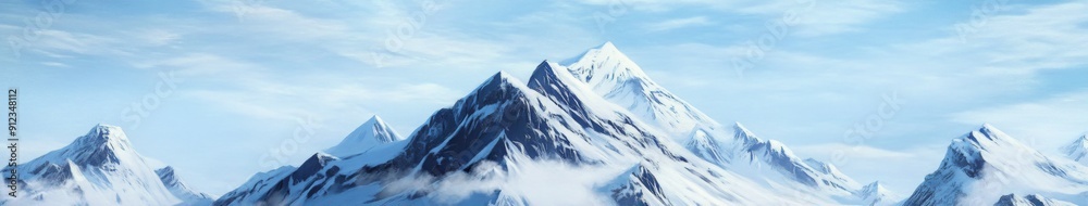 Snow-Clad Mountain Majesty: An Animated Scene of Alpine Peaks Covered in Fresh Snow Snow-Clad Mountain Majesty: An Animated Scene of Alpine Peaks Covered in Fresh Snow