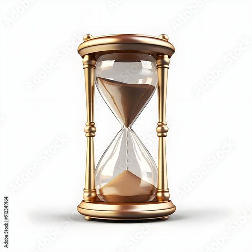 hourglass with sand,Hourglass Silhouette Set On White Background, 