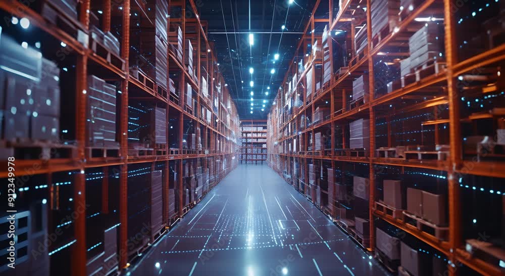 Futuristic technology retail warehouse