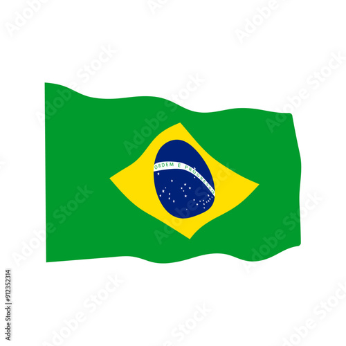 Brazil Waving Flag vector illustration