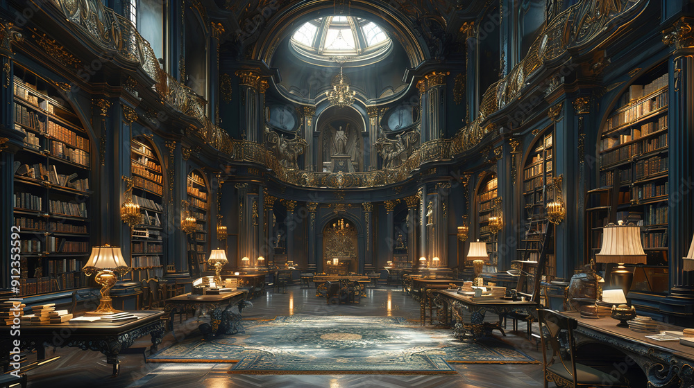Old Library Packed With Books And Cool Lighting Old Library Packed With Books And Cool Lighting