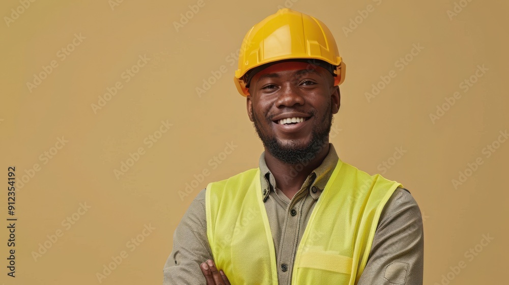 The smiling construction worker The smiling construction worker