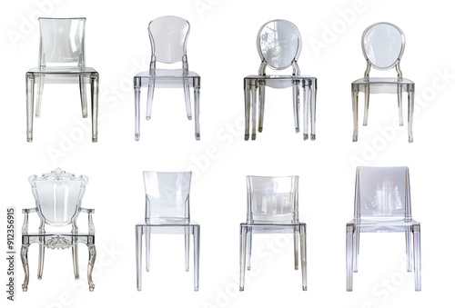 Ghost Chair front view full length isolate on transparency background photo