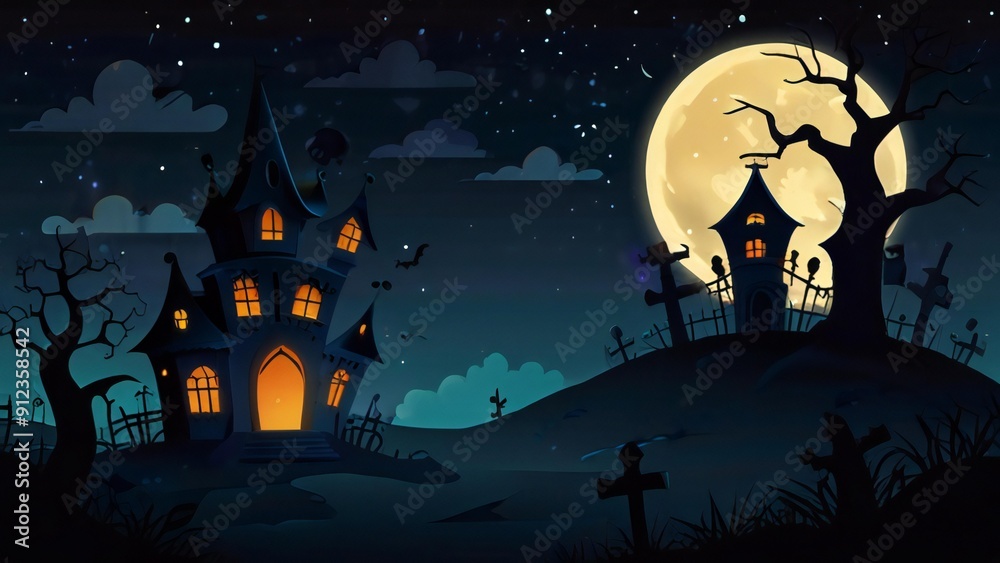 halloween background with house halloween background with house