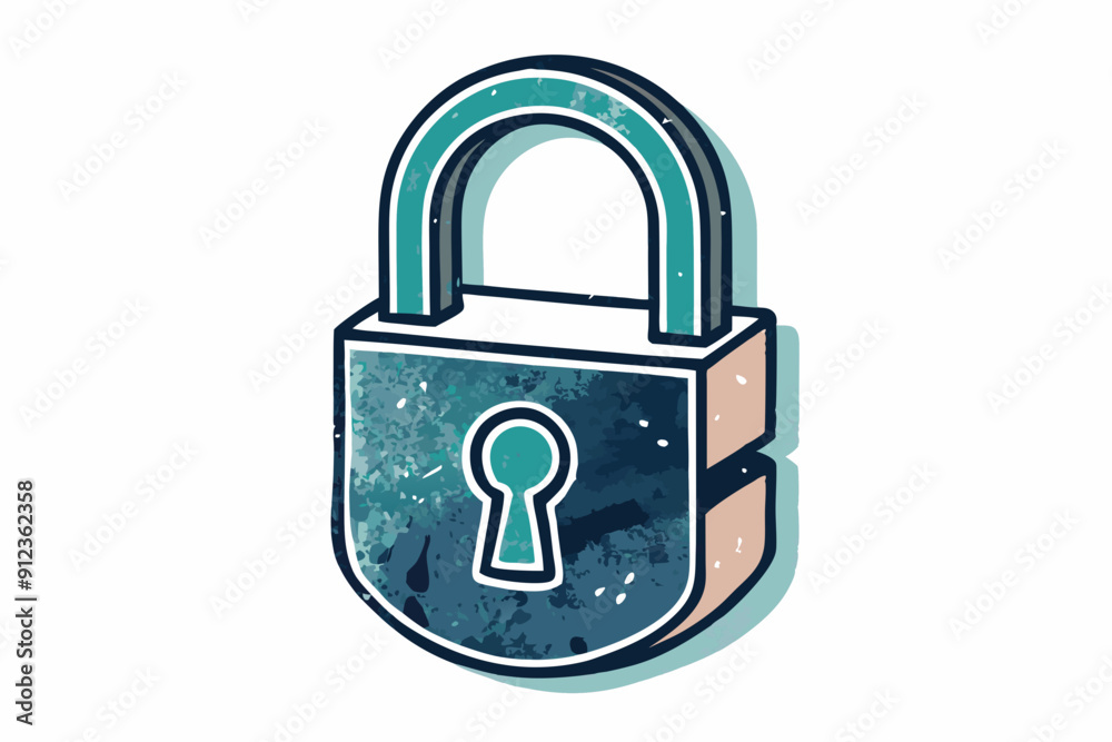 A grunge padlock with a keyhole A grunge padlock with a keyhole
