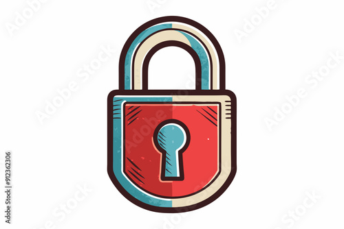 A grunge  padlock with a keyhole