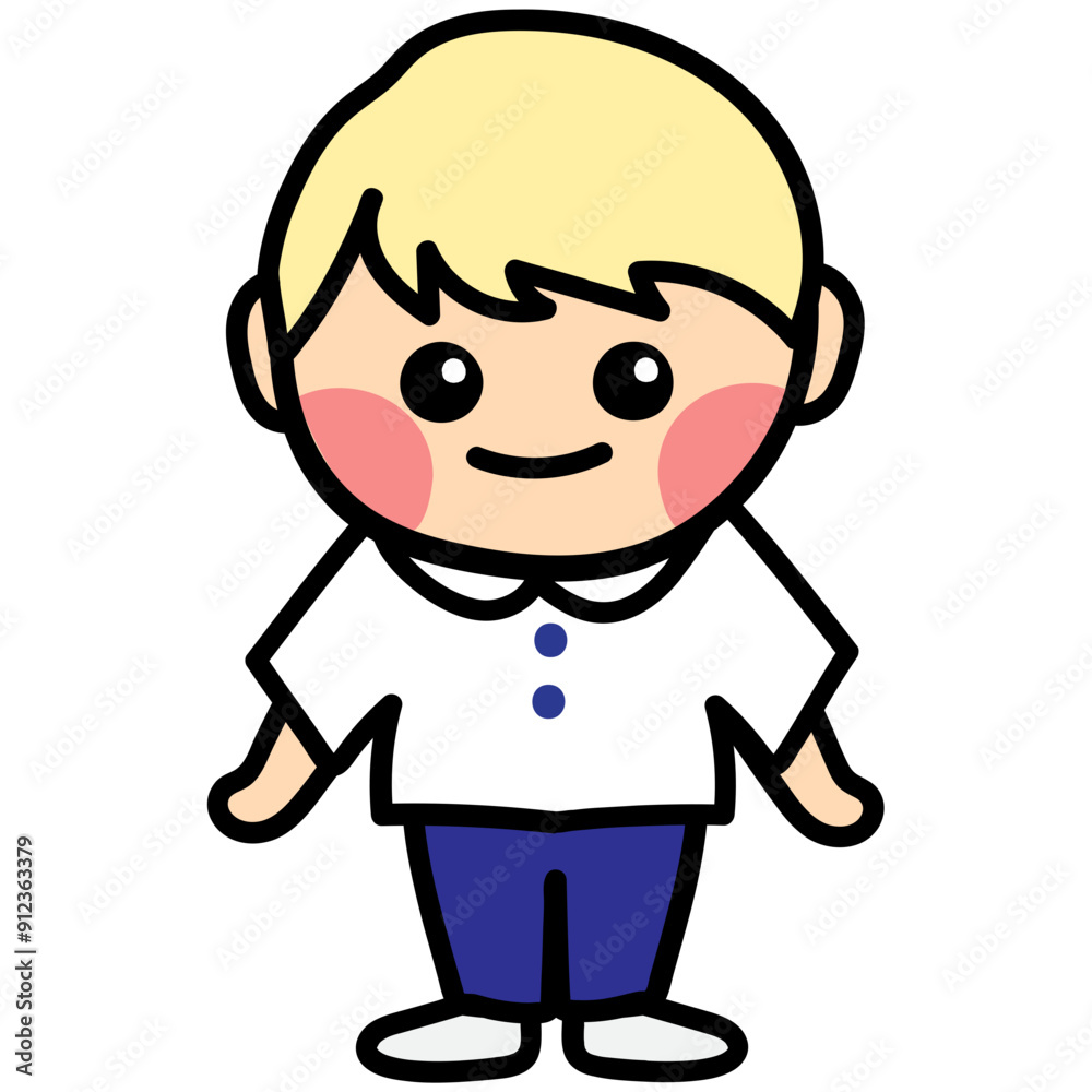 a blond boy Illustration, boy character a blond boy Illustration, boy character
