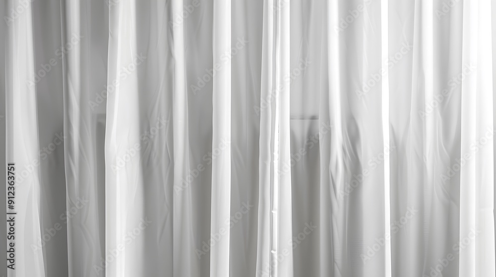 Fototapeta premium 3d render of white curtains on the window