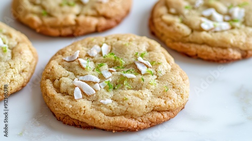 Freshly baked cookies with chopped nuts and citrus zest