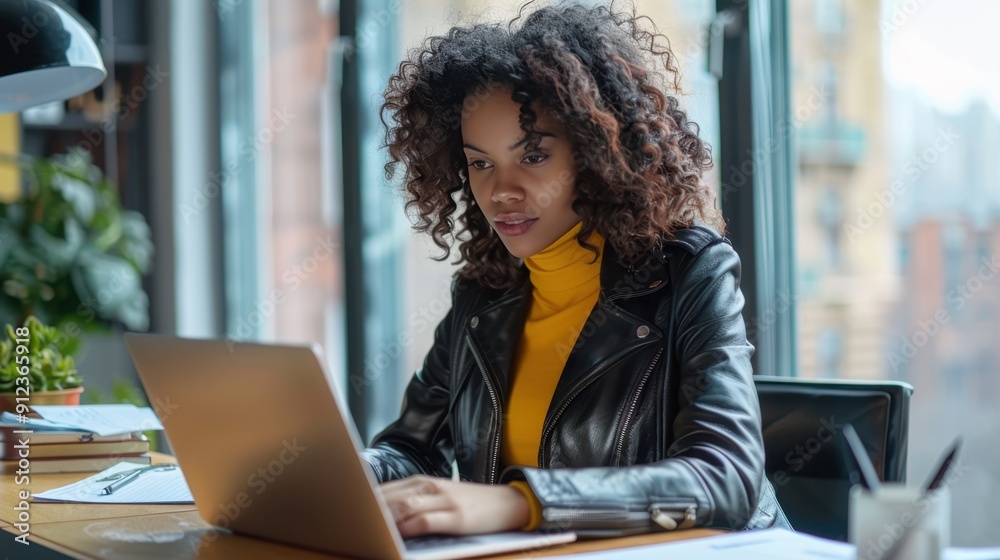 The woman at the laptop The woman at the laptop