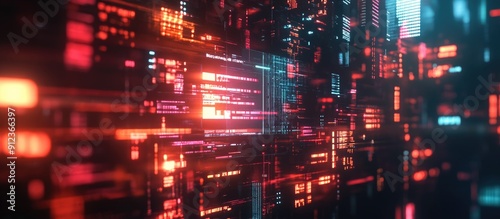 3D Rendering of Text with Technological Failure Effects and Screen Glitches