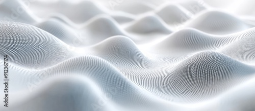 Abstract wave texture background with white and gray dots Digital technology representation in 3D rendering