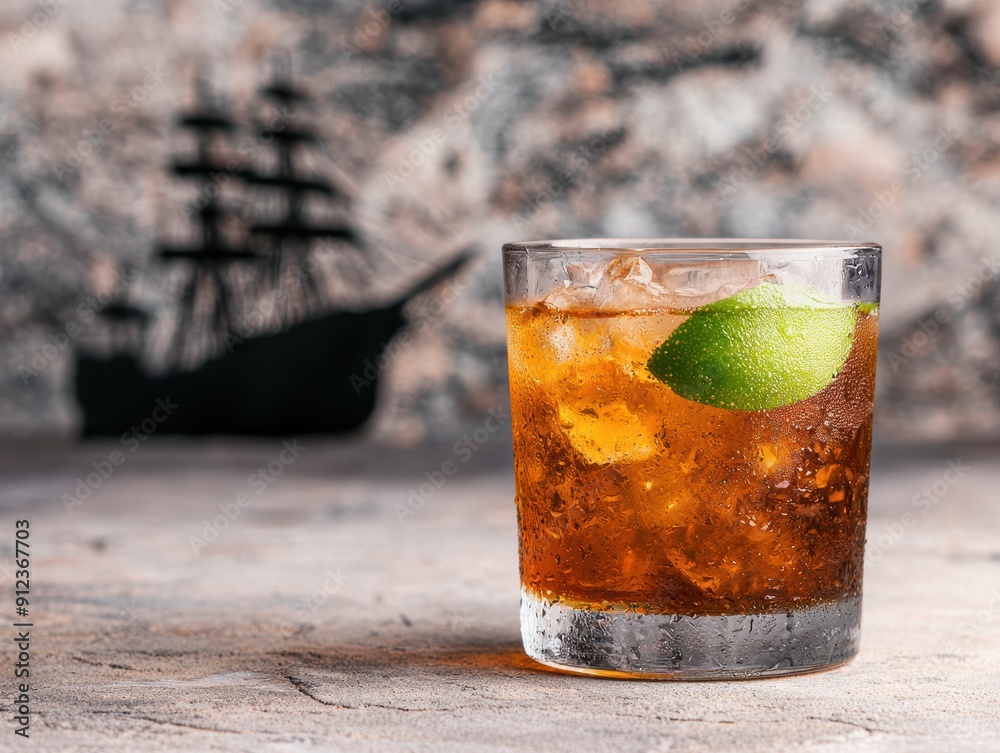 refreshing cocktail with lime wedge refreshing cocktail with lime wedge
