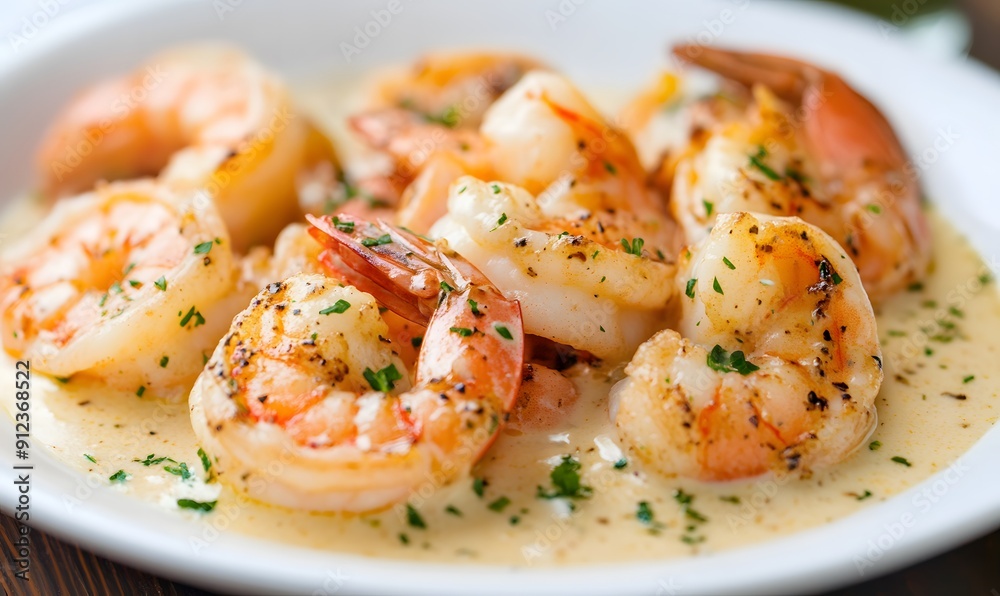 Shrimp in Cream Sauce , Generative AI Shrimp in Cream Sauce , Generative AI