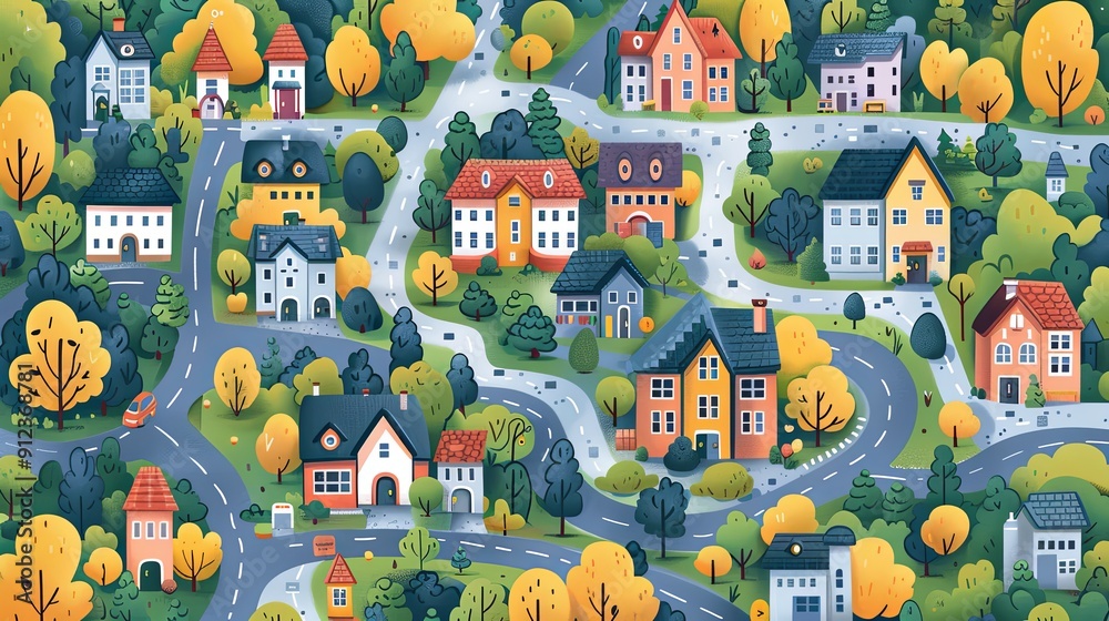 vector, illustration, Great city map creator.Seamless pattern map and Houses, infrastructure, industrial, transport, village and countryside set. Make your perfect city vector, illustration, Great city map creator.Seamless pattern map and Houses, infrastructure, industrial, transport, village and countryside set. Make your perfect city