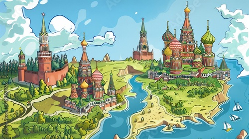  Illustration Of Russian Landmarks, Generative AI