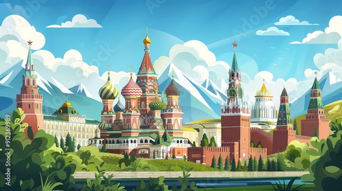  Illustration Of Russian Landmarks, Generative AI