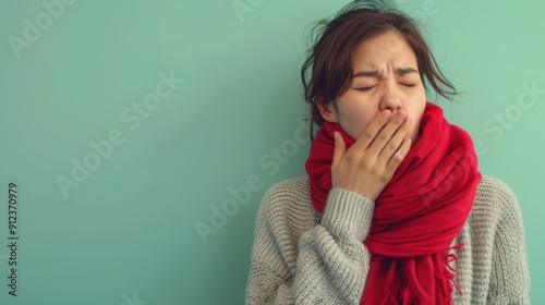The tired yawning woman photo