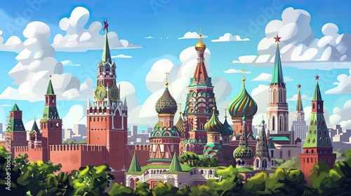  Illustration Of Russian Landmarks, Generative AI