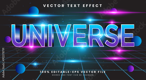 Universe editable text effect template with shining stardust