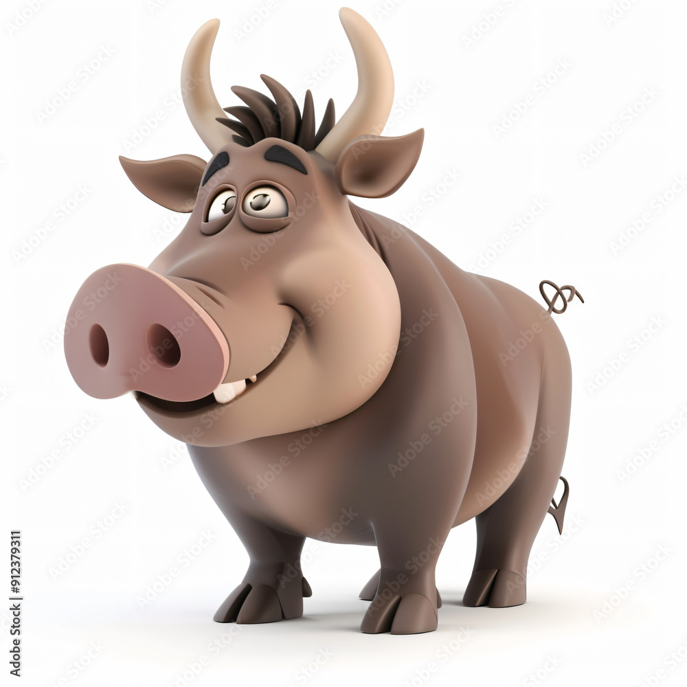 3d render icon of Wild Boar cartoon
