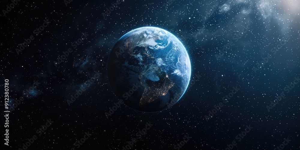 Fototapeta premium HD wallpaper, world location of planet globe. The generation of AI.