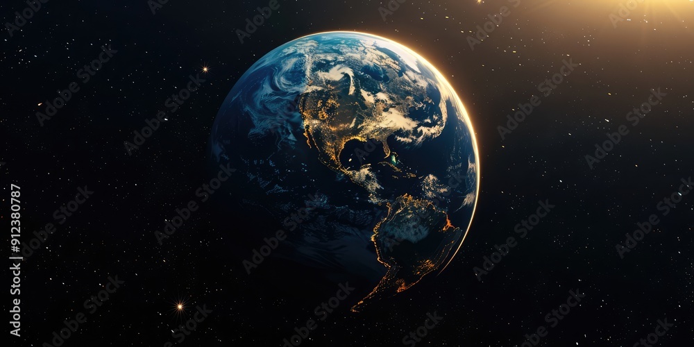 Fototapeta premium HD wallpaper, world location of planet globe. The generation of AI.