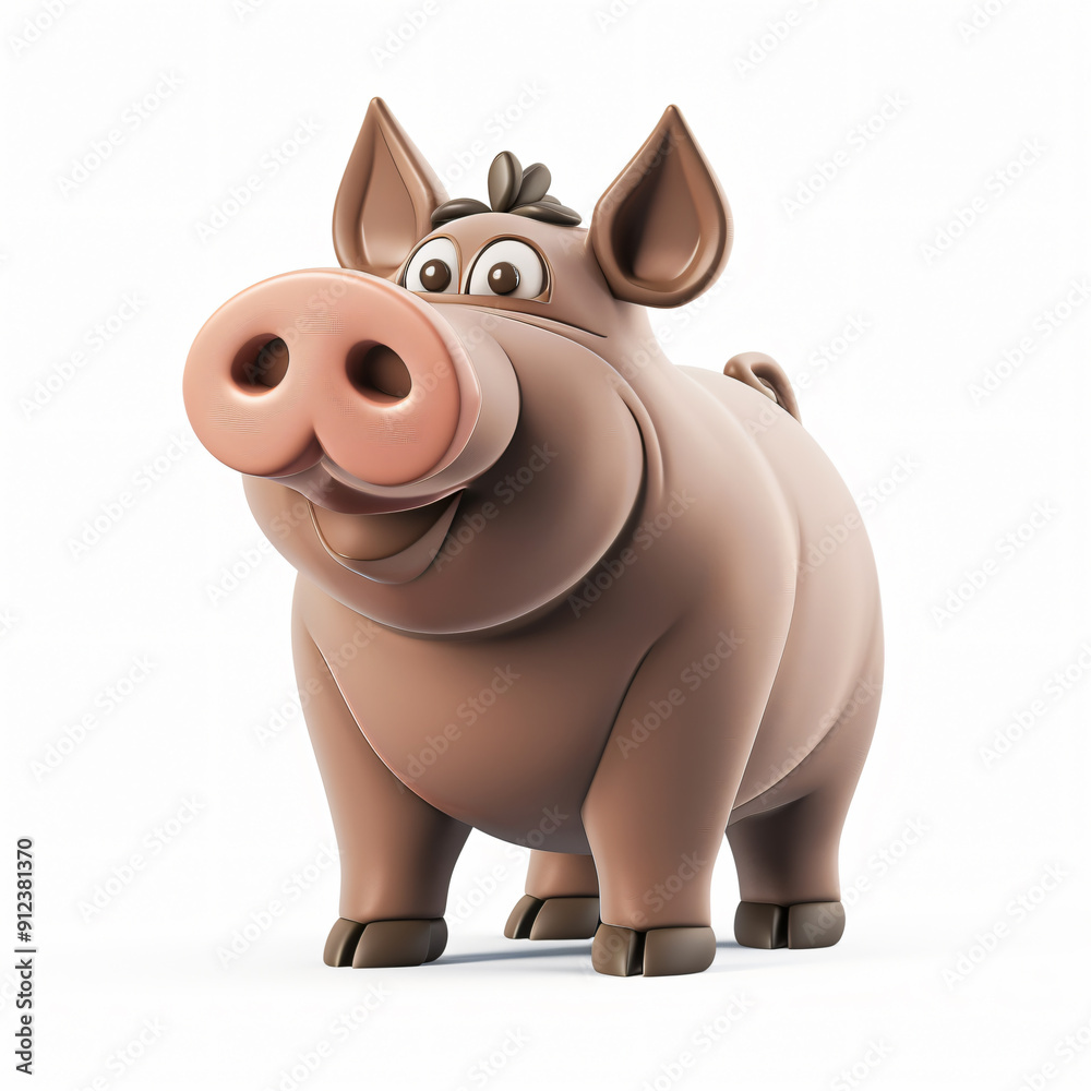 3d render icon of Wild Boar cartoon 3d render icon of Wild Boar cartoon