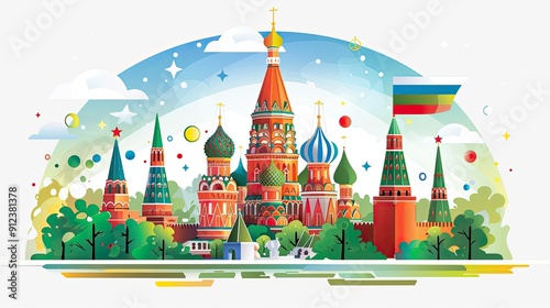  Illustration Of Russian Landmarks, Generative AI