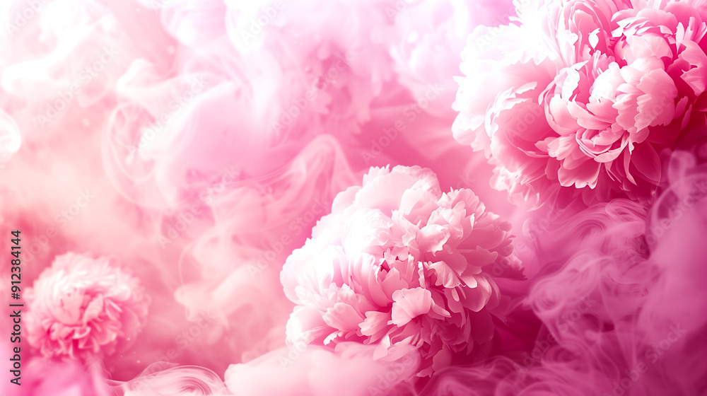 Fototapeta premium A pink flower with smoke in the background