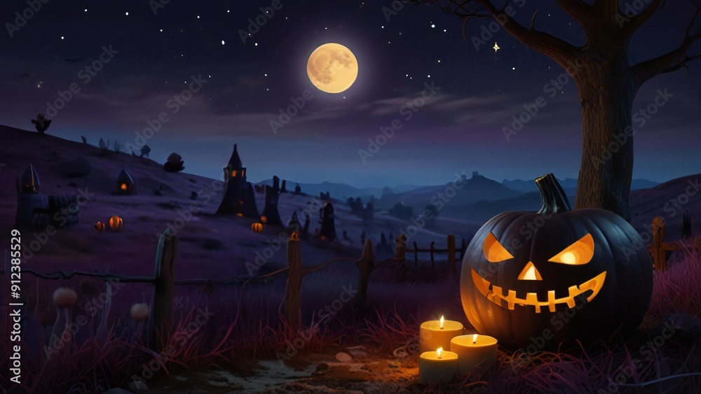 Fototapeta premium halloween background with pumpkin