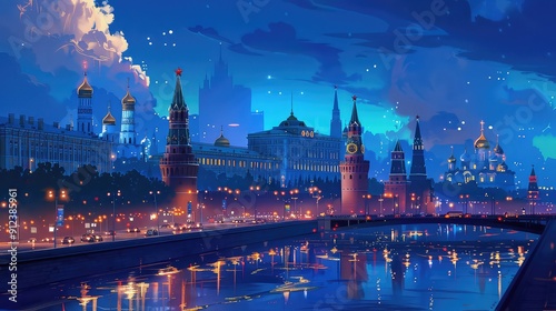  Illustration Of Russian Landmarks. Generative AI