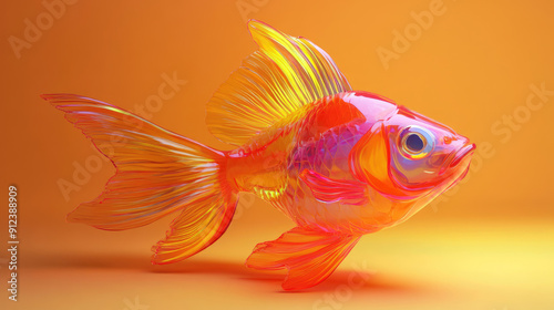 Iridescent Goldfish are Displayed Beautifully in a Gorgeous Array of Bright, Vibrant Colors