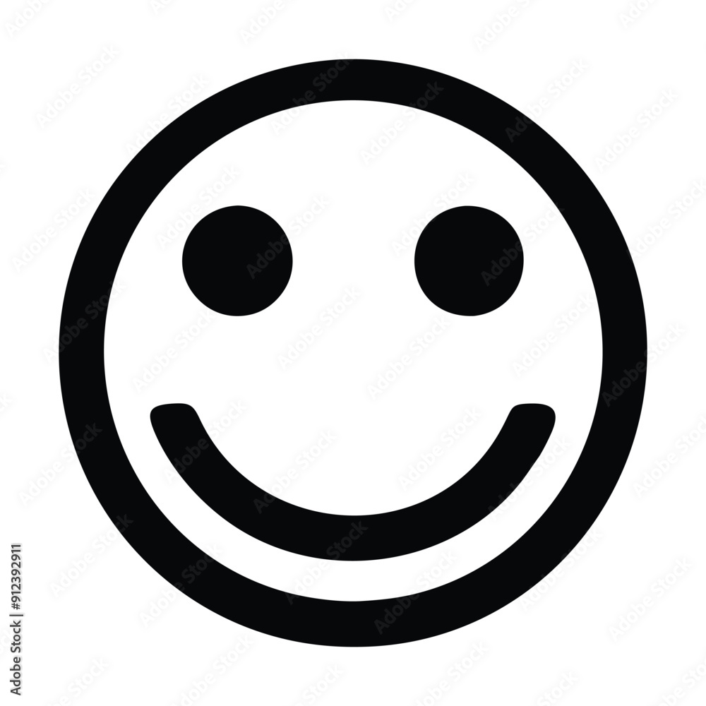 Black and white smiling face icon graphic design illustration. Vector illustration Black and white smiling face icon graphic design illustration. Vector illustration