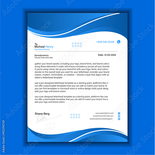 Letterhead  Design modern template vector brand company layout advertising marketing 