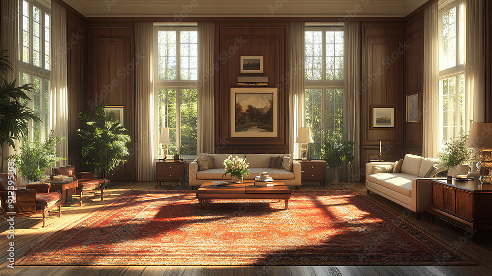 Fototapeta premium family room with a minimalist impression